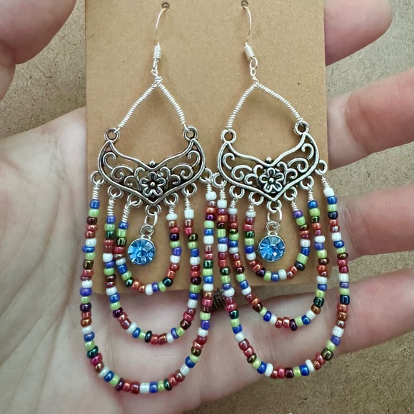Handmade 3 Strand Earrings - Picture 1 of 3